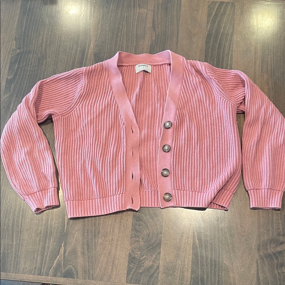 Old Navy Ribbed V-Neck Cardigan - Dusty Pink